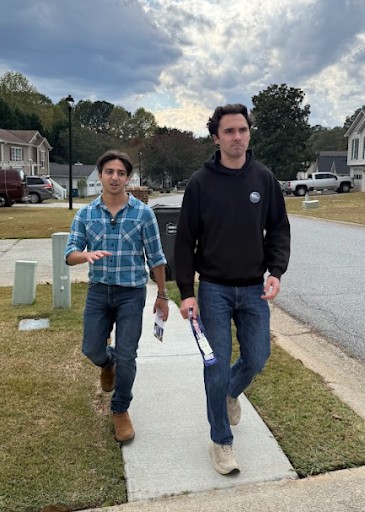 Akbar and David Campaigning