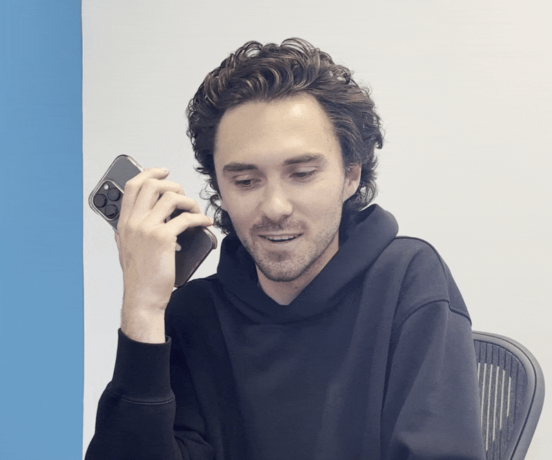 A GIF showing David calling a supporter.
