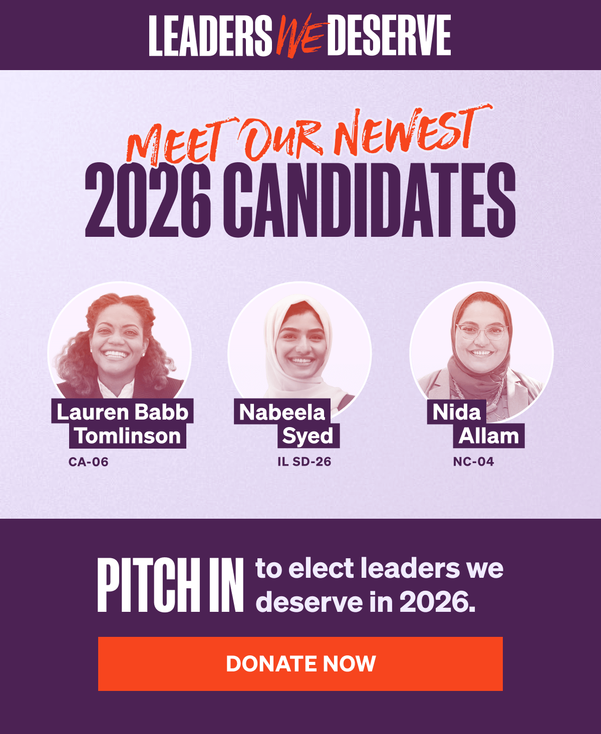 LWD's newest candidate slate