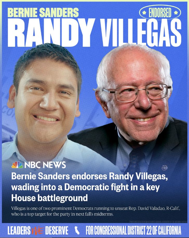 Bernie Sanders endorses Randy Villegas