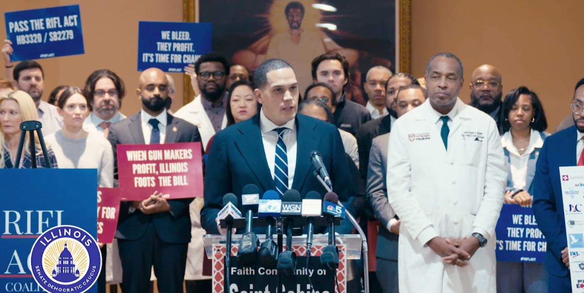 Robert Peters speaking at a press conference about the RIFL Act