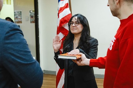Claire Valdez swearing in