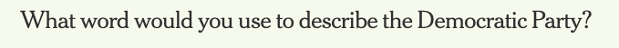 What word would you use to describe the Democratic Party?