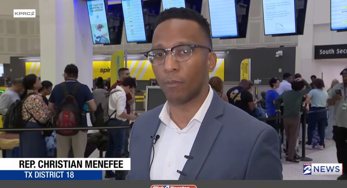 Rep. Christian Menefee at Houston's main airport