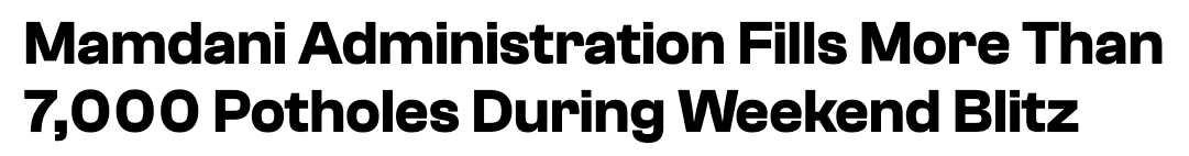 Mamdani Administration Fills More than 7,000 Potholes During Weekend Blitz